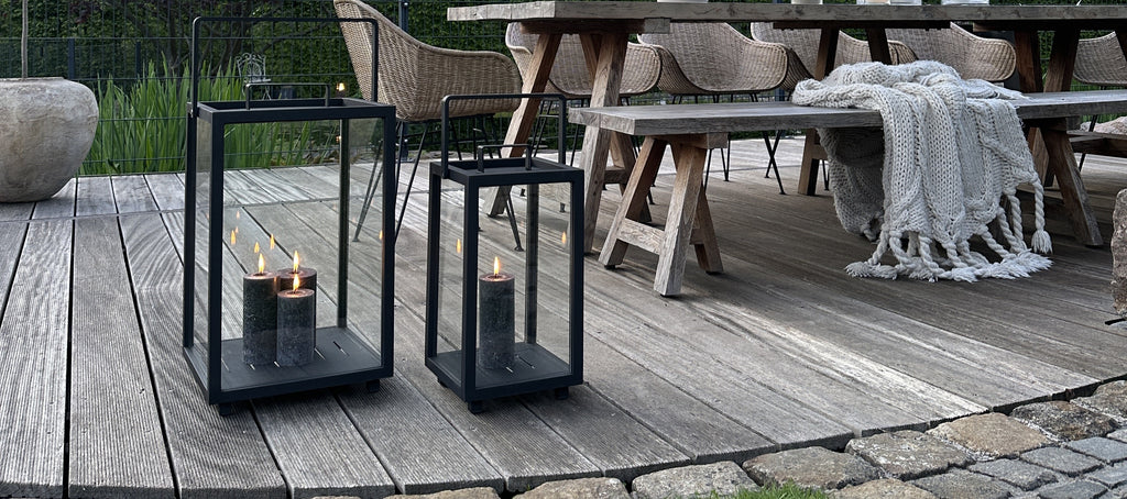 Outdoor lanterns in black color from Cane-line, Lighthouse lantern