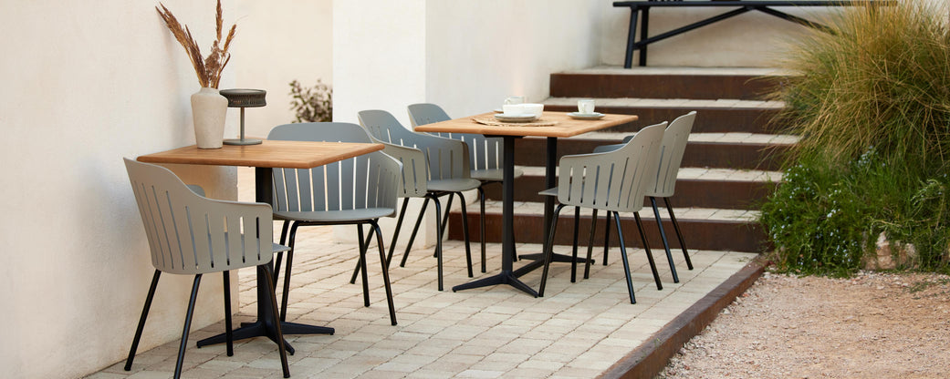 Outdoor café tables