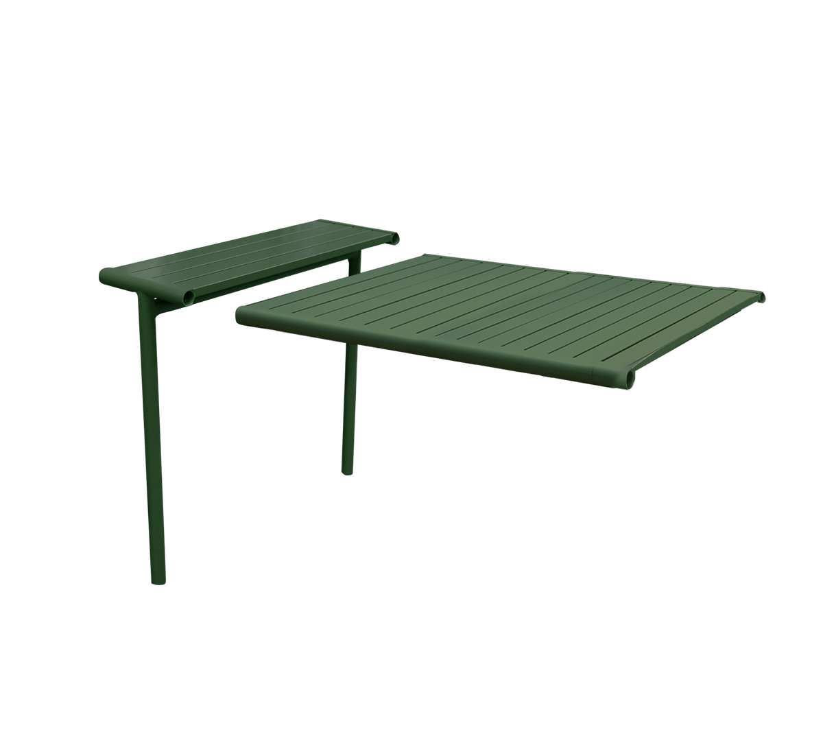 Dark green semi-gloss aluminium extension leaf for flexible outdoor dining solutions.