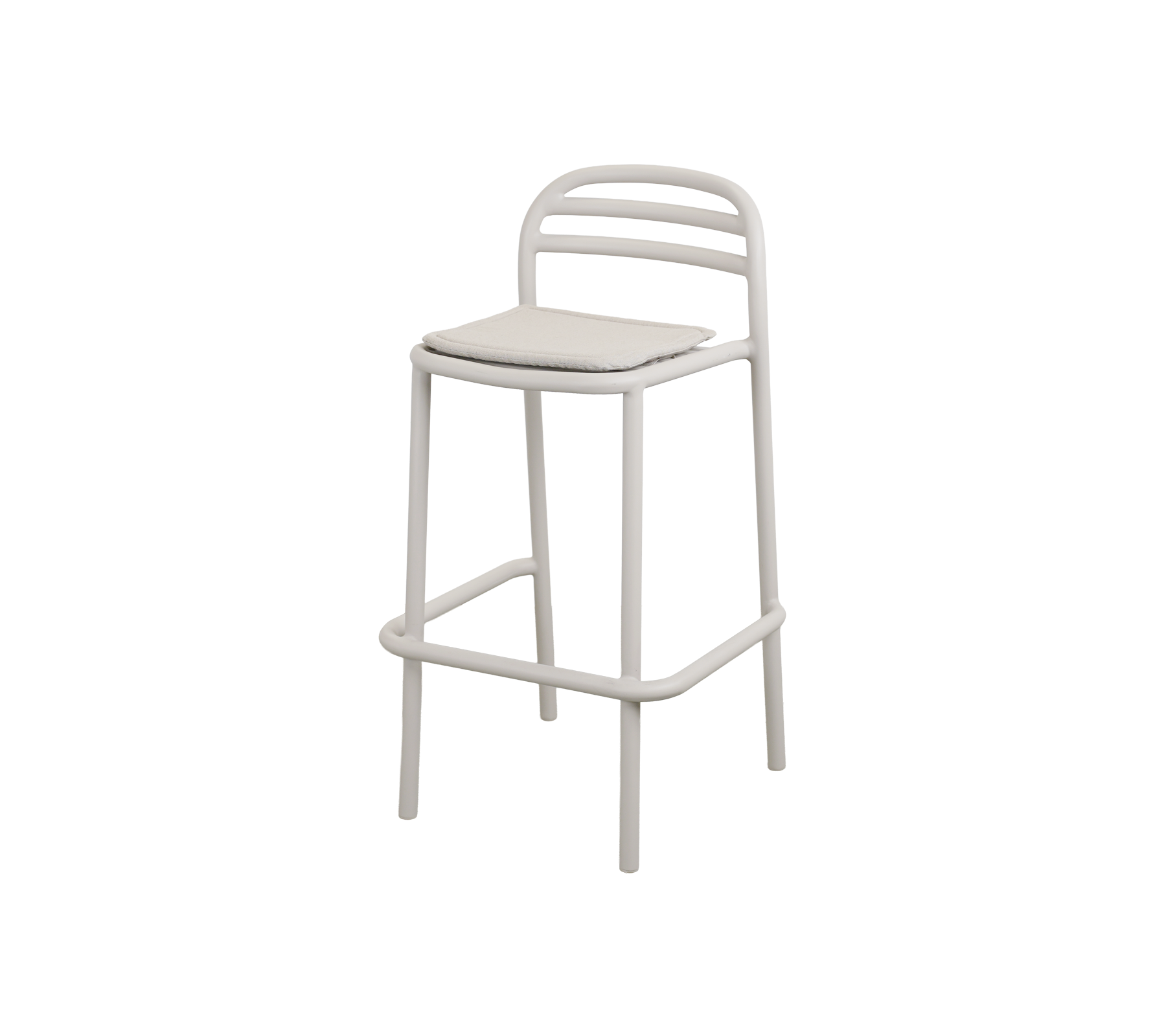 Modern bar stool in a sand color design.