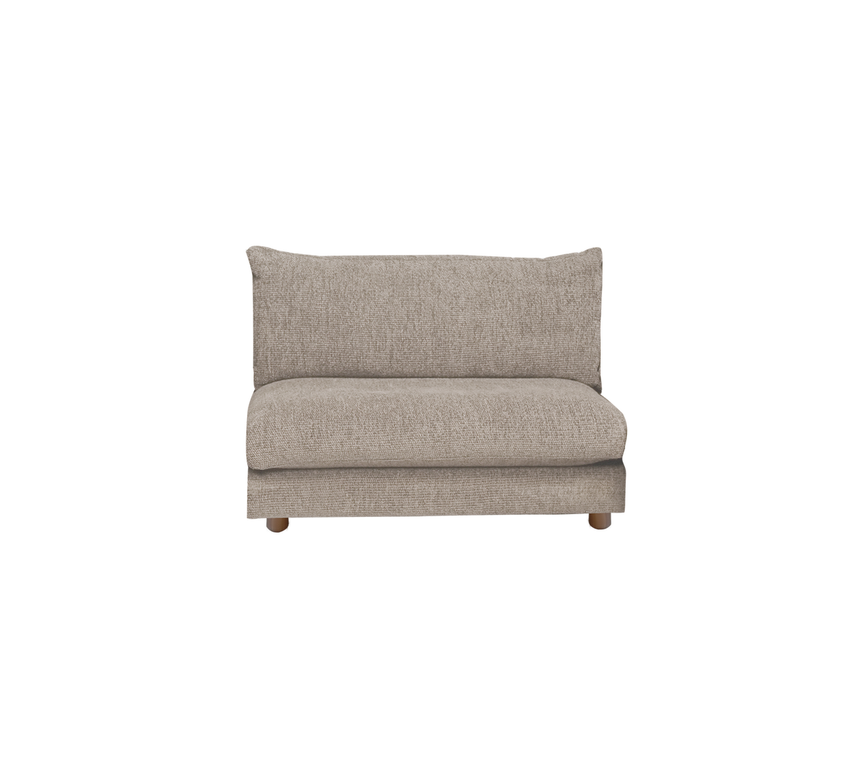 Light brown sofa with a simple design.