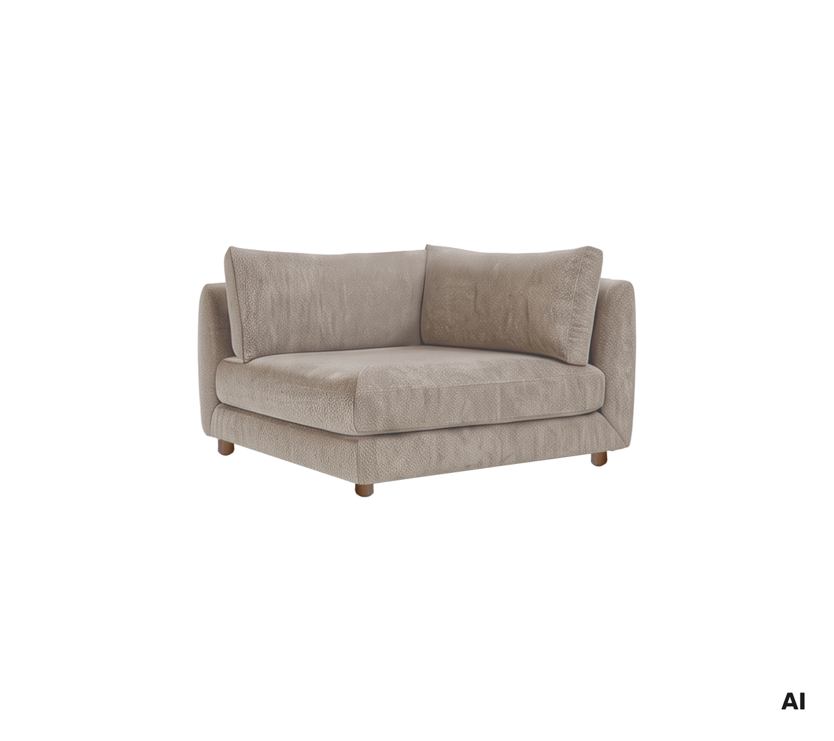 Light brown modern sofa with contemporary design.