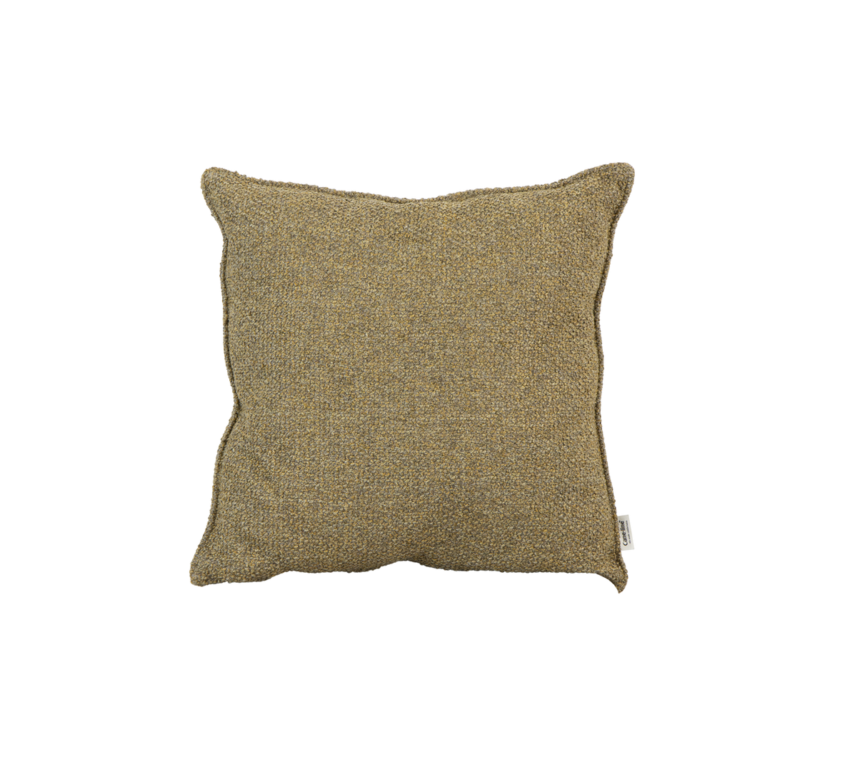 Textured square cushion in a warm, earthy tone, perfect for adding comfort and style to any setting.
