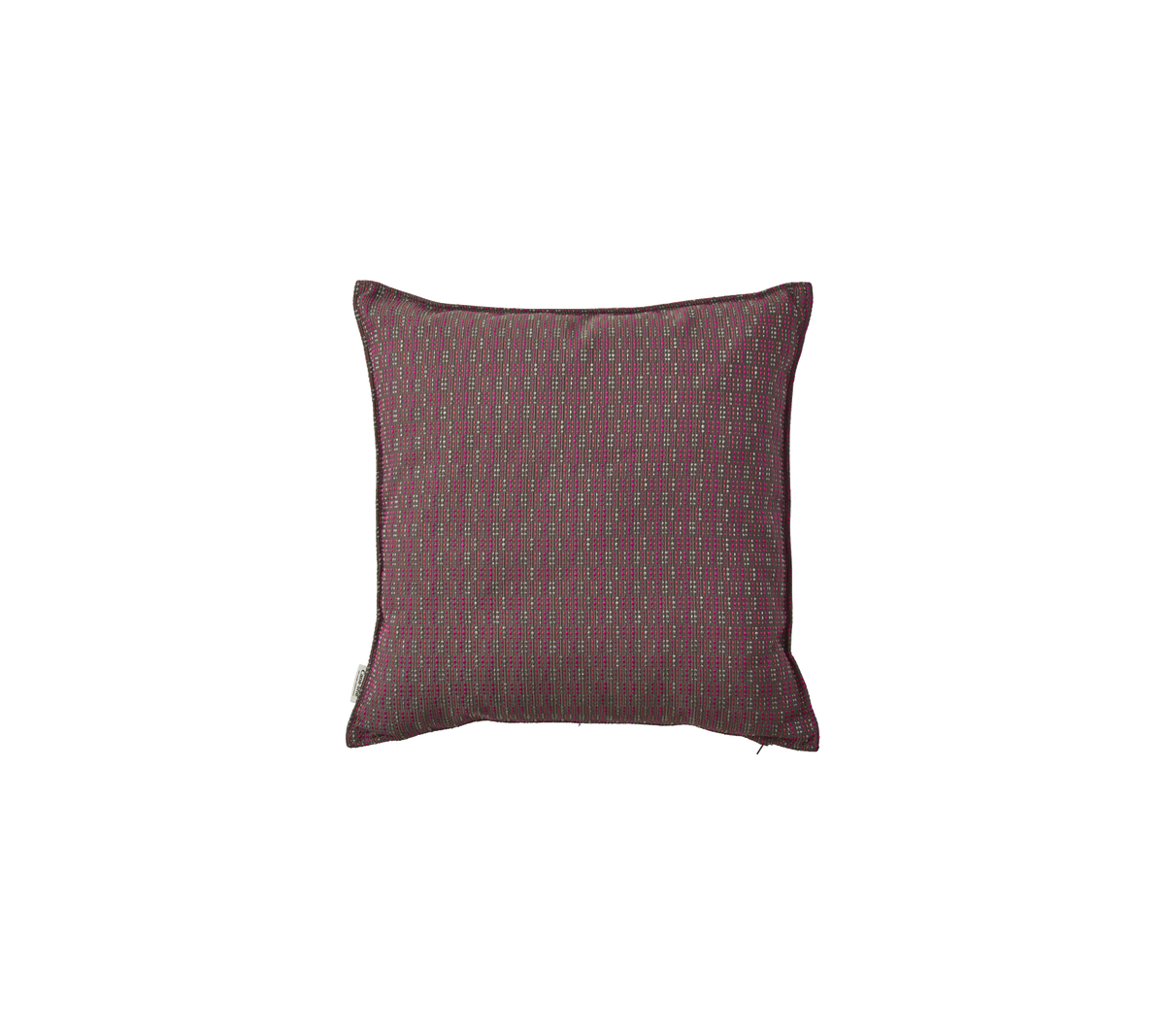 Decorative cushion with a textured pattern in rich shades of maroon and subtle detailing, perfect for adding warmth to any space.