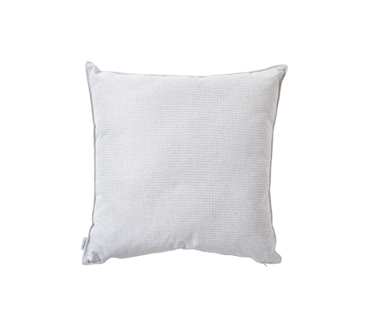 Soft light gray decorative pillow with a textured pattern, ideal for adding comfort and style to any space.
