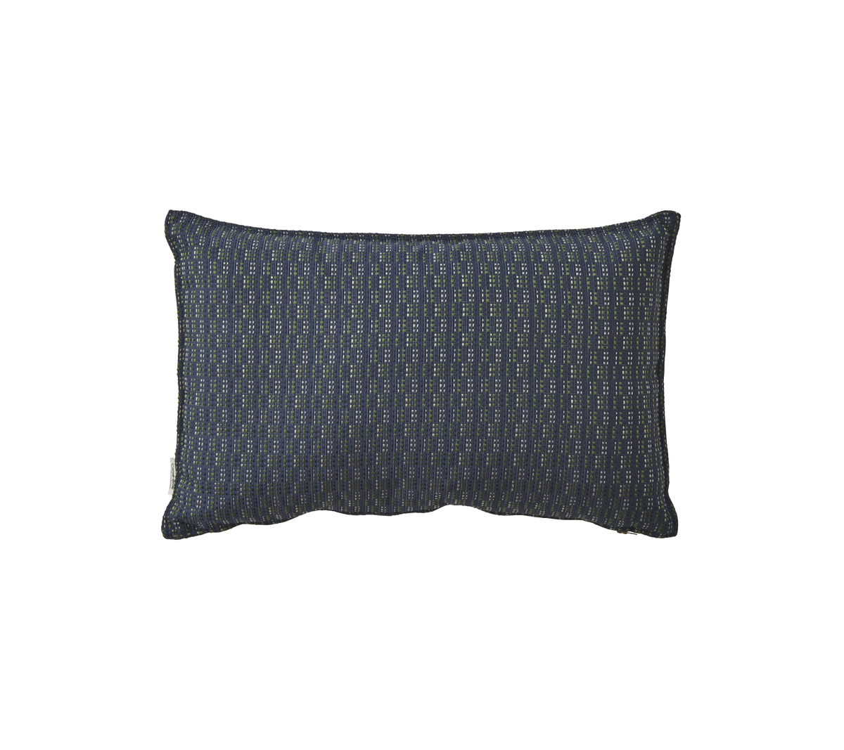 Rectangular decorative pillow featuring a textured dark fabric with a subtle pattern. Ideal for adding style to any space.