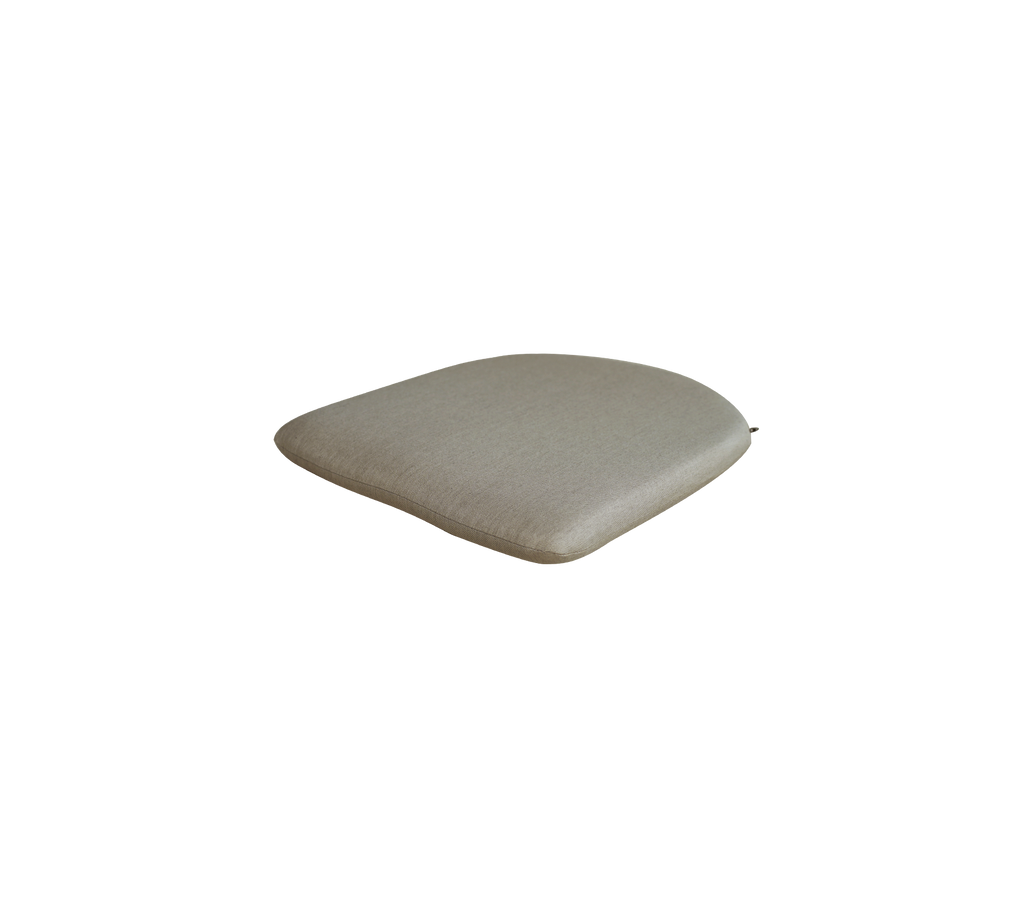 Taupe cushion with a smooth surface.