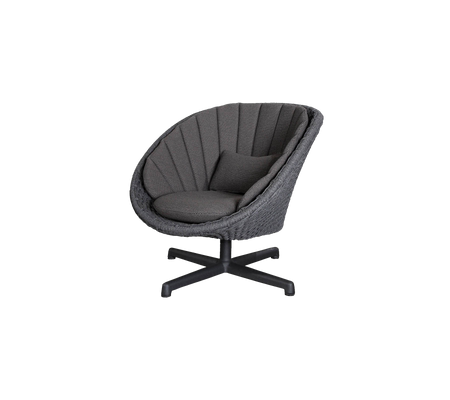 Peacock lounge chair w/swivel aluminium base