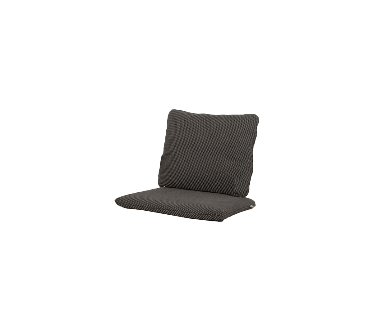 Gray cushioned chair with a high backrest and thick seat, designed for comfort and relaxation. Perfect for casual seating.