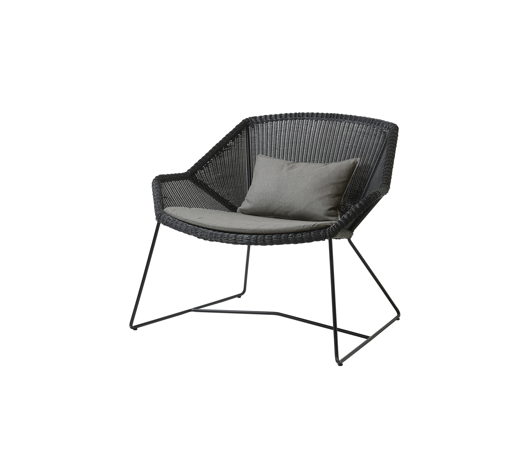 COMPACT LO CHAIR 02 basque “gray stripe” Cane-line Breeze lounge chair - Scandinavian outdoor furniture