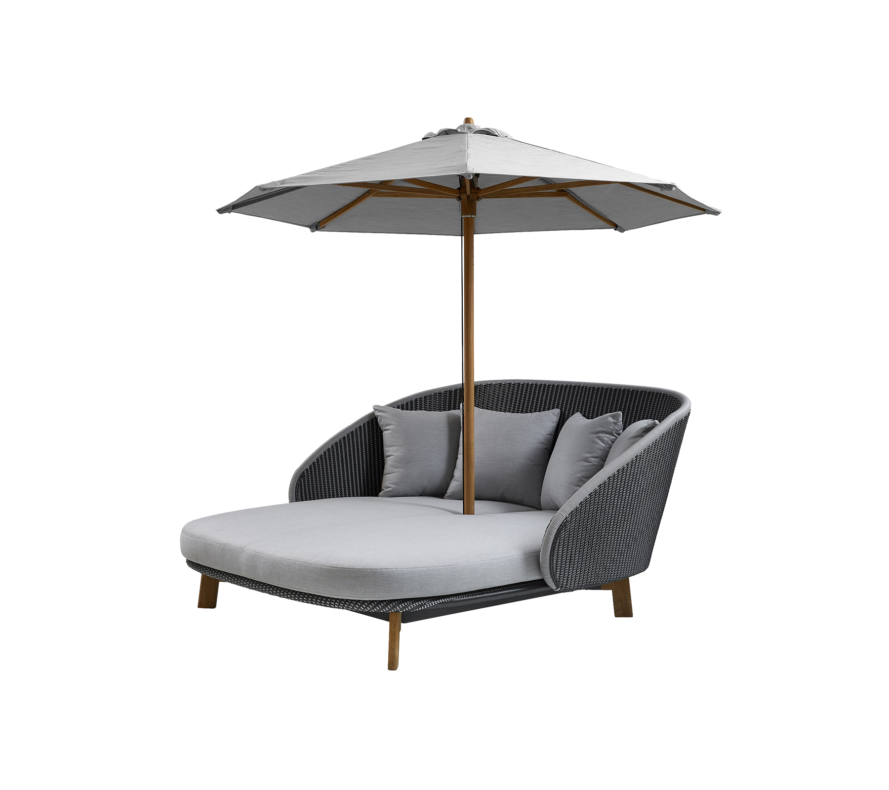 Classic parasol w/pulley system low for Peacock daybed