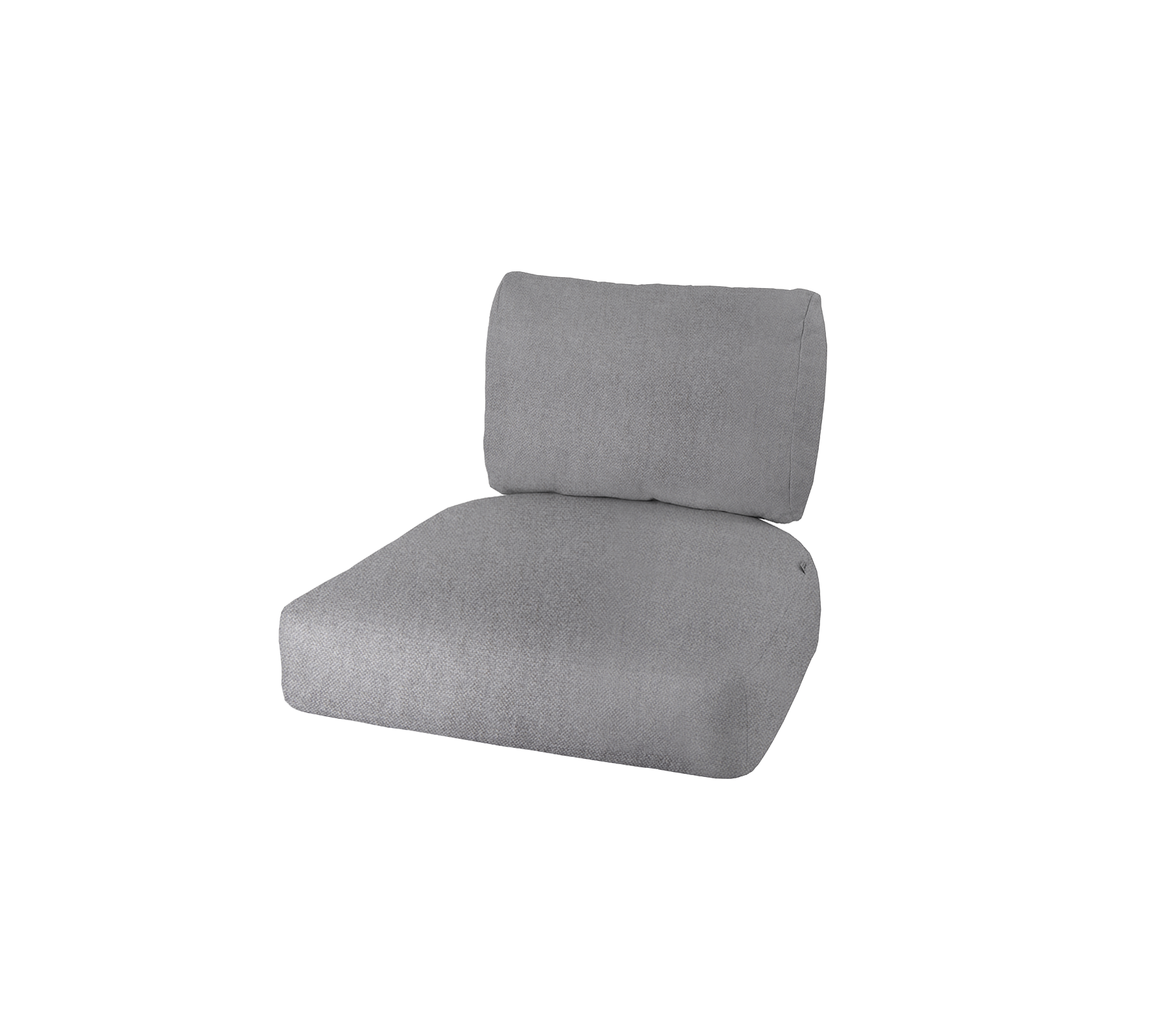 Grey upholstered cushion with a thick seat and a supportive backrest, suitable for comfortable seating arrangements.