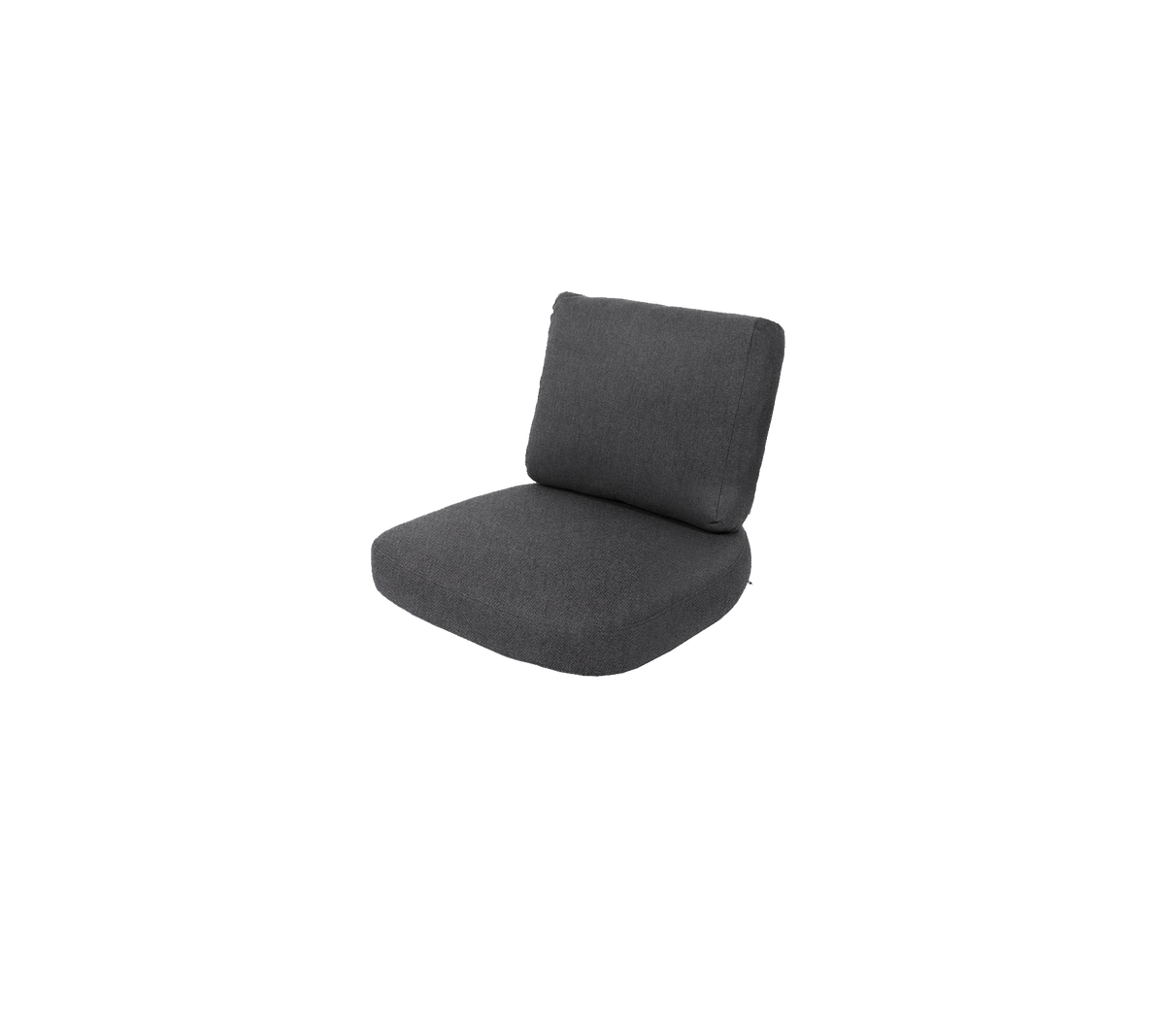 Stylish dark gray chair cushion with a comfortable backrest and seat, ideal for enhancing seating areas.