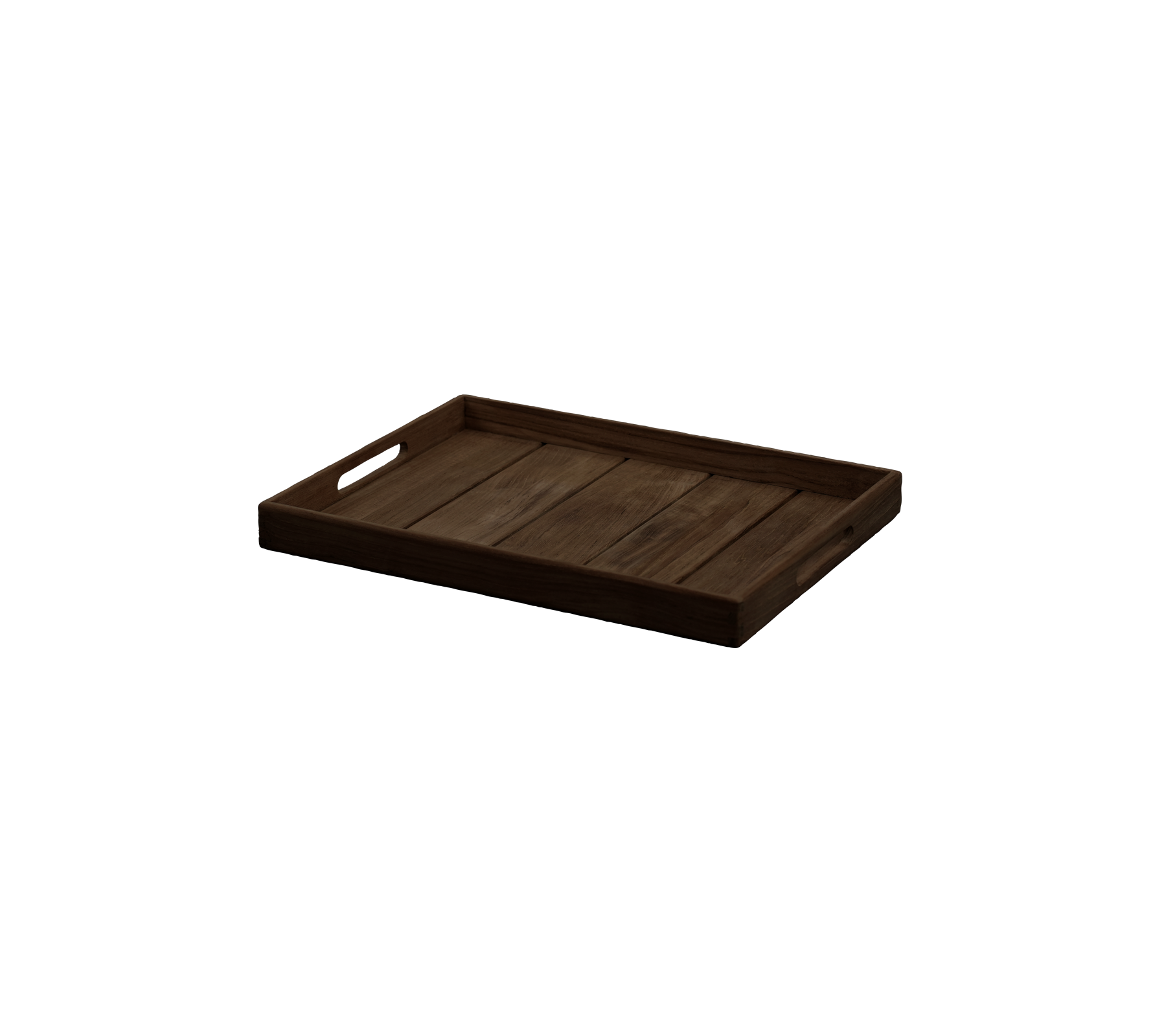 Dark brown tray with a simple rectangular design.