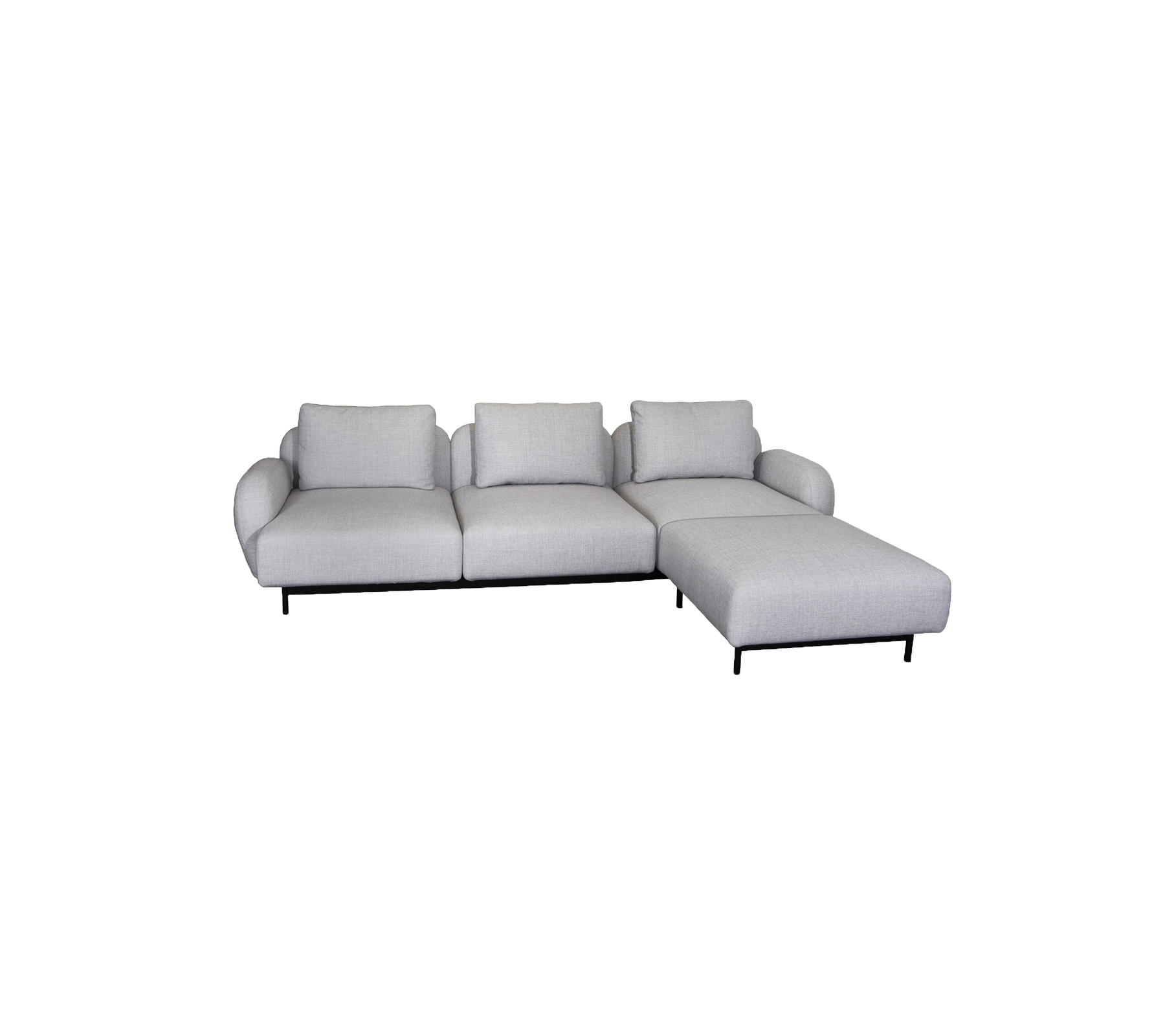 Aura 3-seater sofa, w/low armrest & chaise lounge, left (2.2)