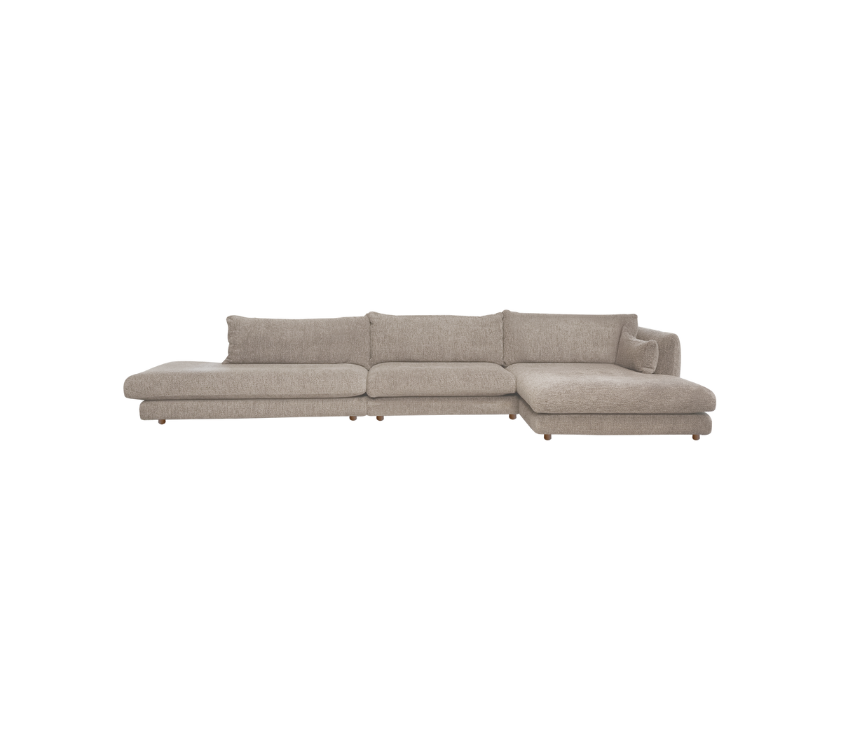 Light brown modern sofa with a contemporary design.