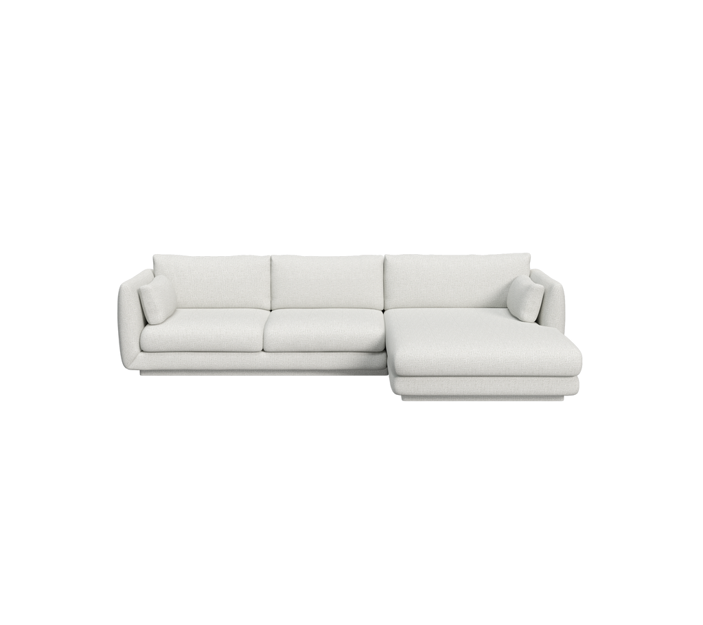 Light grey modern sofa with a minimalist design.