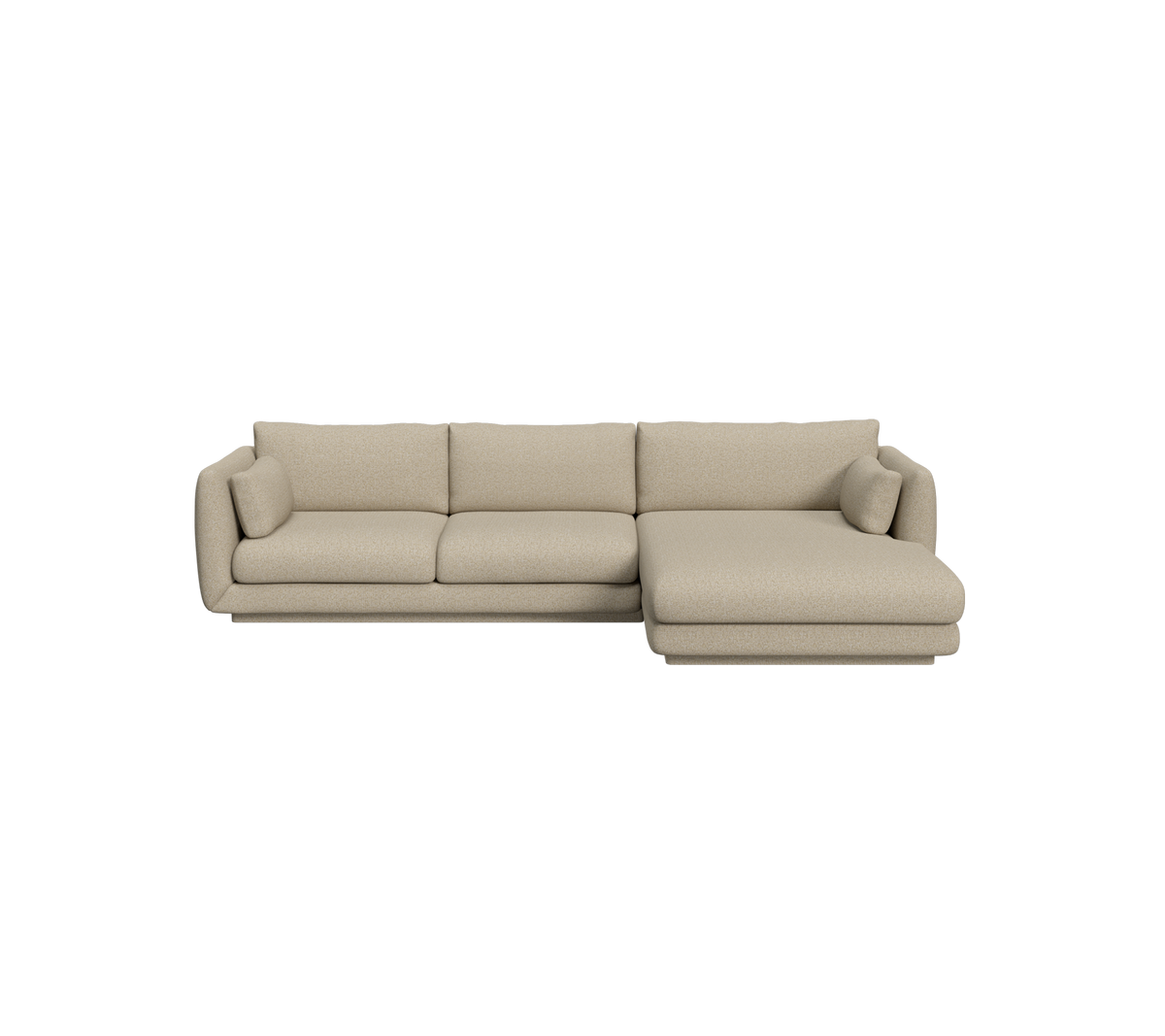 Bloom 2-seater sofa with chaise longue, left and plinth