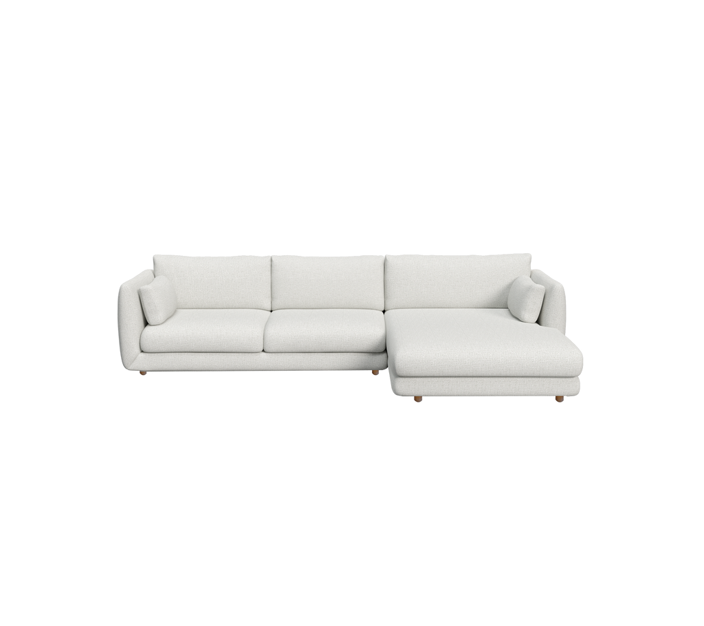 Light grey modern sectional sofa with a clean design.