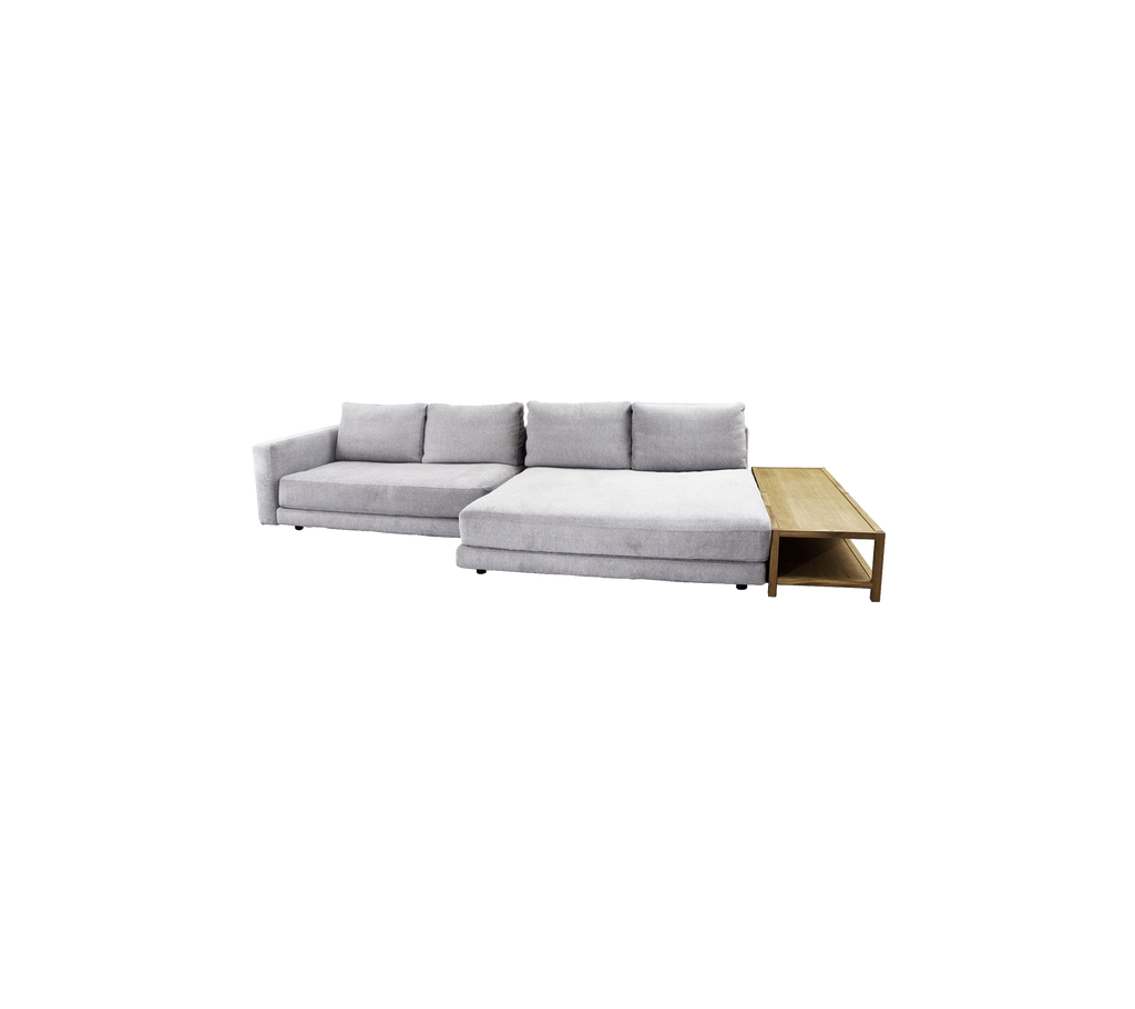 Scale 2-seater sofa right w/ double daybed, armrest & table