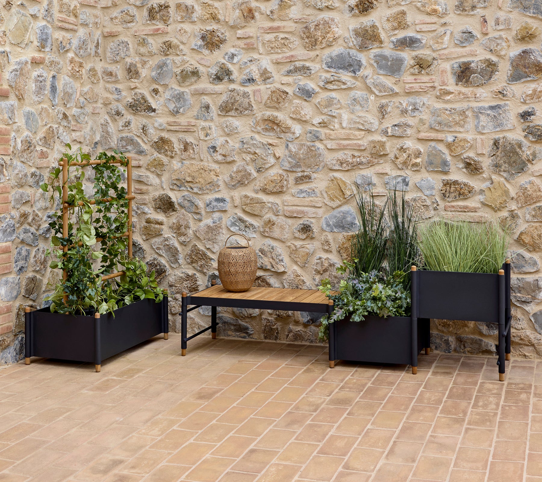Cane-line Sticks planter, large - Scandinavian outdoor furniture